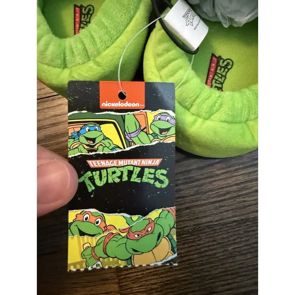 Teenage Mutant Ninja Turtles Little Boys Slippers Sz 9/10 NWT